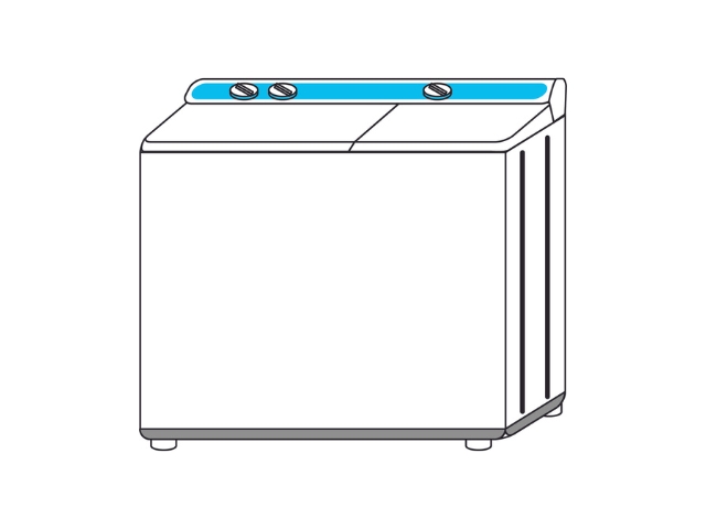 二層式洗濯機のイラスト