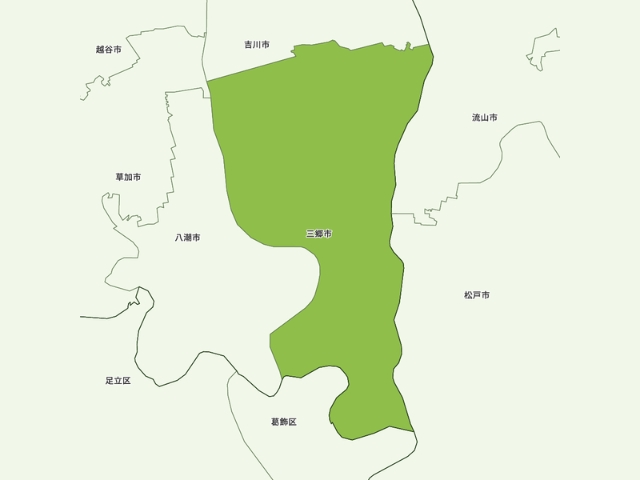埼玉県三郷市の地図