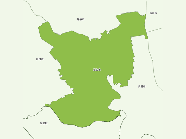 埼玉県草加市の地図