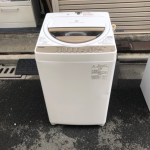 東京都稲城市で回収した東芝製全自動洗濯機AW-6G8の外観写真