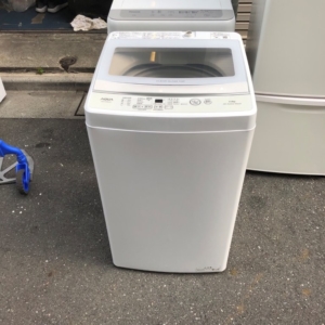 アクア 洗濯機 AQW-S5MBK 2022年製 正面全体 外観写真｜5kg容量の省スペース設計モデル