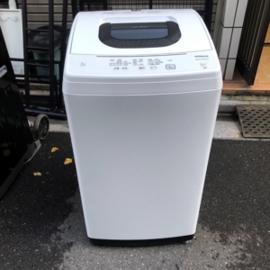 日立 全自動洗濯機 NW-50F 2021年製 正面外観 洗濯機回収前の状態