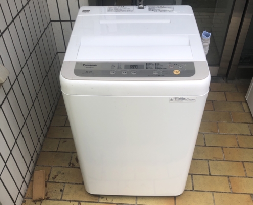 パナソニック 全自動洗濯機 NA-F50B12 5.0kg 正面外観 回収前の状態