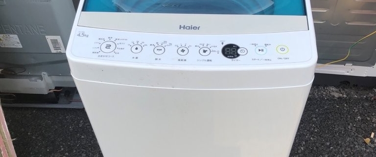 ハイアール 全自動洗濯機 JW-C45A 4.5kg 2017年製 正面外観 回収前の状態