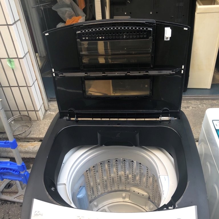 JW-XP2KD55E 上蓋開放 東京都三鷹市北野 Haier JW-XP2KD55E 5.5kg 2019年製 上蓋開放状態(上部確認)