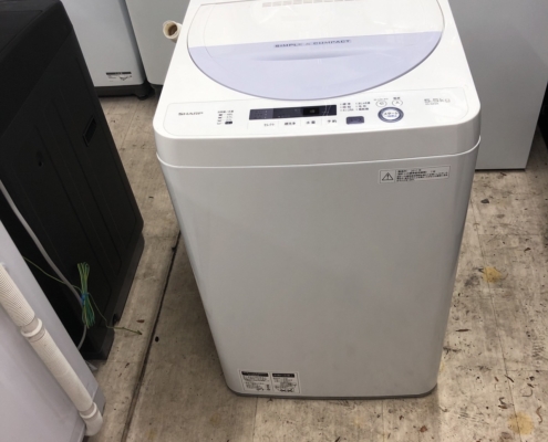 埼玉県吉川市関 洗濯機回収 SHARP ES-GE5A-V 5.5kg 2017年製 正面外観